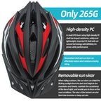 VICTGOAL adult bike helmet with visor for MTB and road rides