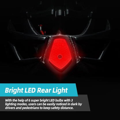 MTB Bicycle Helmet w/ LED Taillight & Sun Visor Adults Helmets VICTGOAL adultshelmets helmets