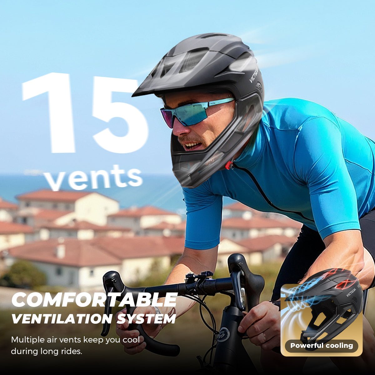 MTB Full Face Adults Helmet Dirt Bike BMX Cycling Head Gear Adults Helmets VICTGOAL adultshelmets choice helmets