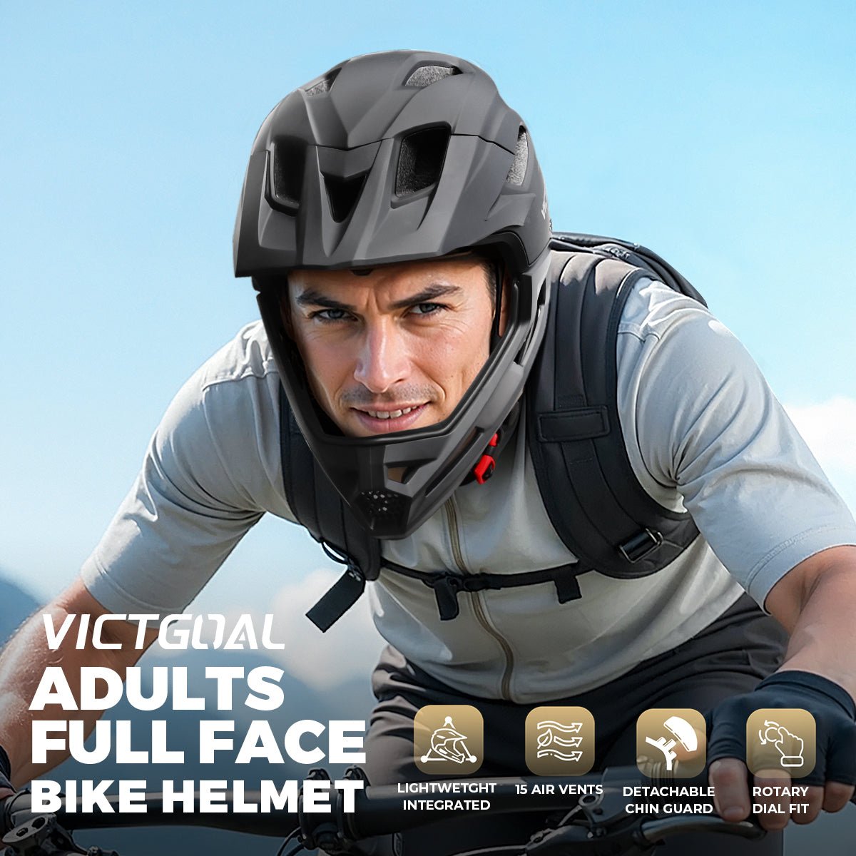 b&m bike helmet Kids Full-Face Helmet, 52-56 cm with removable chin bar FOX Youth Flight BMX Cycling