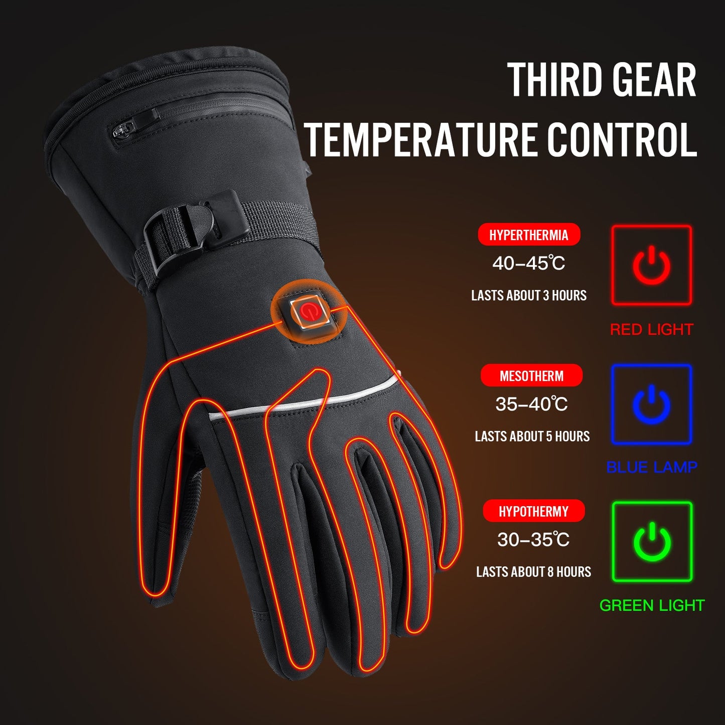 Outdoors Electrically Heated Winter Gloves Temperature - Controlled Rechargeable Heat Gloves Gloves VICTGOAL gloves