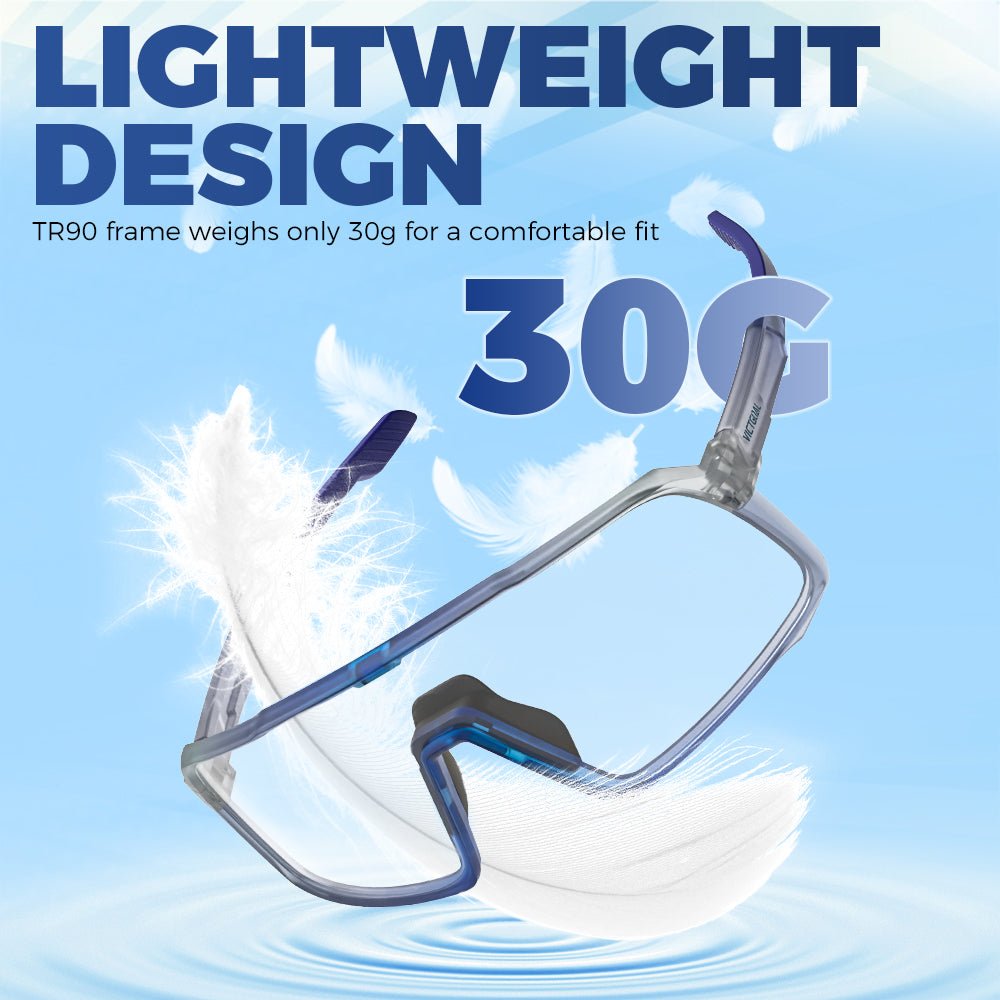 Cycling glasses for sun protection, visibility and ride comfort