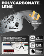 Photochromic sports glasses lens and TR90 frame view