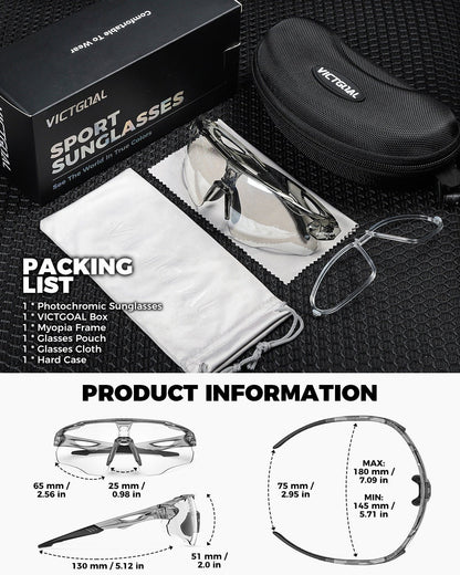 Photochromic Sports Sunglasses Baseball Cycling Runing Eywear Goggles VICTGOAL choice eyewears pick