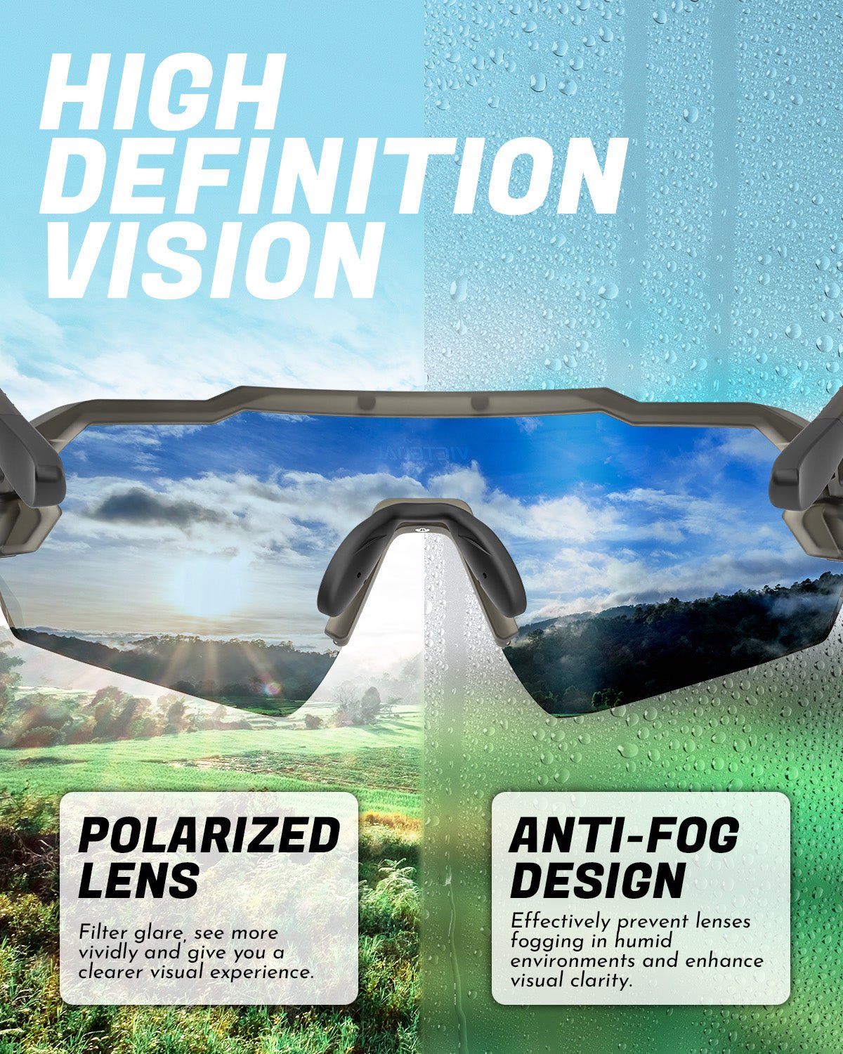 Sports eyewear for cycling, running and outdoor training