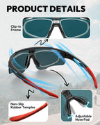 Polarized cycling glasses wraparound lens view