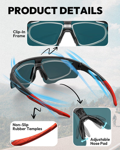 Polarized Outdoor Sports Glasses for Men Women Sports Sunglases - Polarized VICTGOAL choice eyewears lens - polarized
