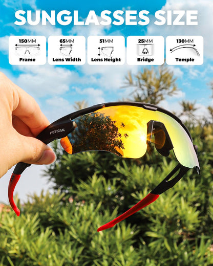 Polarized Outdoor Sports Glasses for Men Women Sports Sunglases - Polarized VICTGOAL choice eyewears lens - polarized