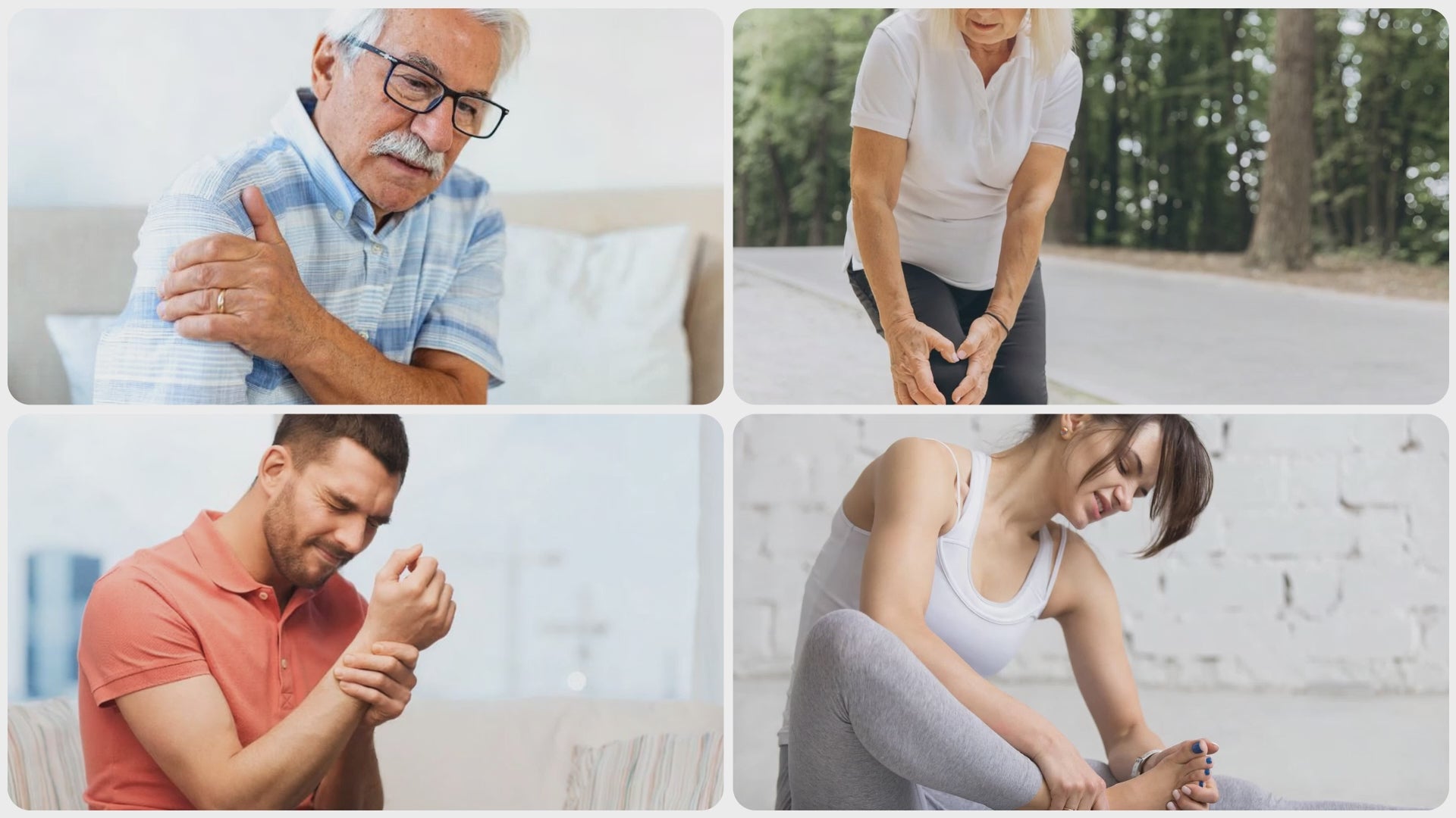 Adults holding an arm, knee, back and shoulder in a red light wrap demonstration