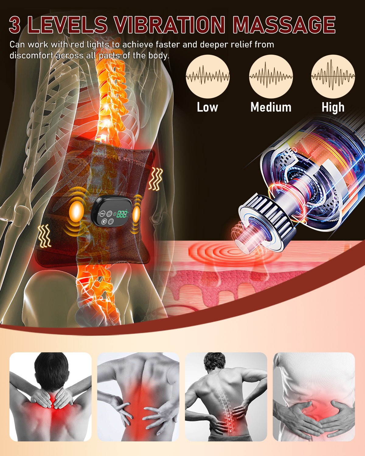 Red Light Therapy for Body Massager Belt with Vibration Massage VICTGOAL rehabilitation therapy