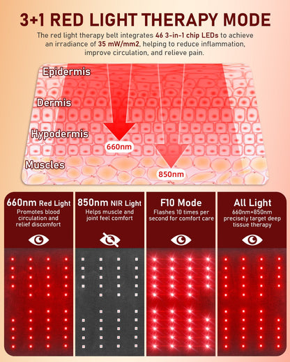 Red Light Therapy for Body Massager Belt with Vibration Massage VICTGOAL rehabilitation therapy