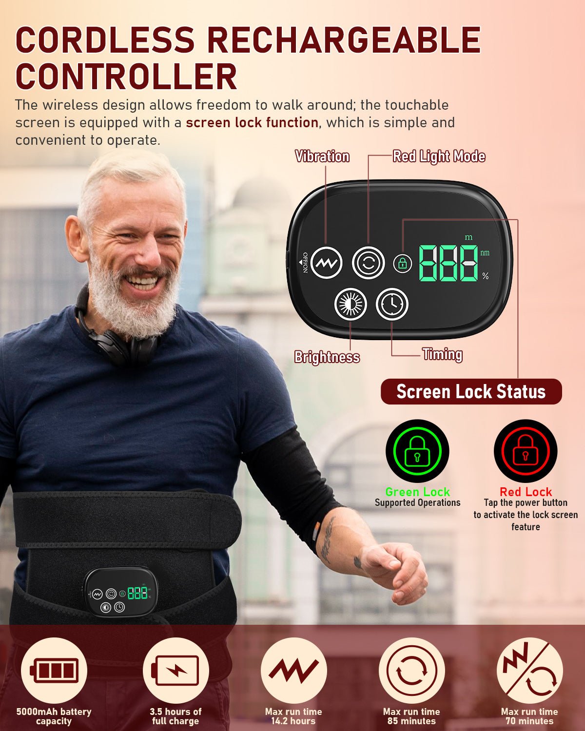 Red Light Therapy for Body Massager Belt with Vibration Massage VICTGOAL rehabilitation therapy