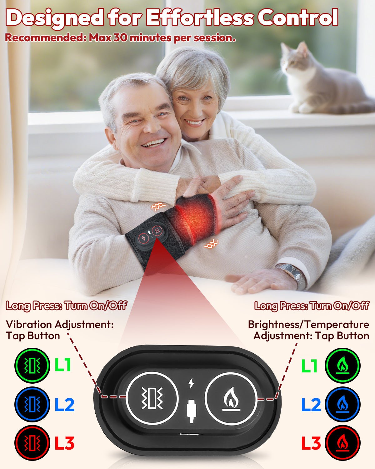 Wearable wrap positioned around the hand