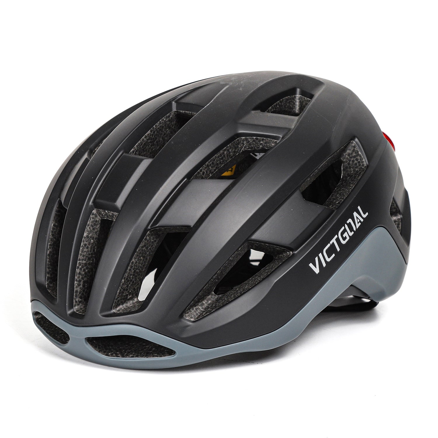 Road bike helmet strap and buckle view