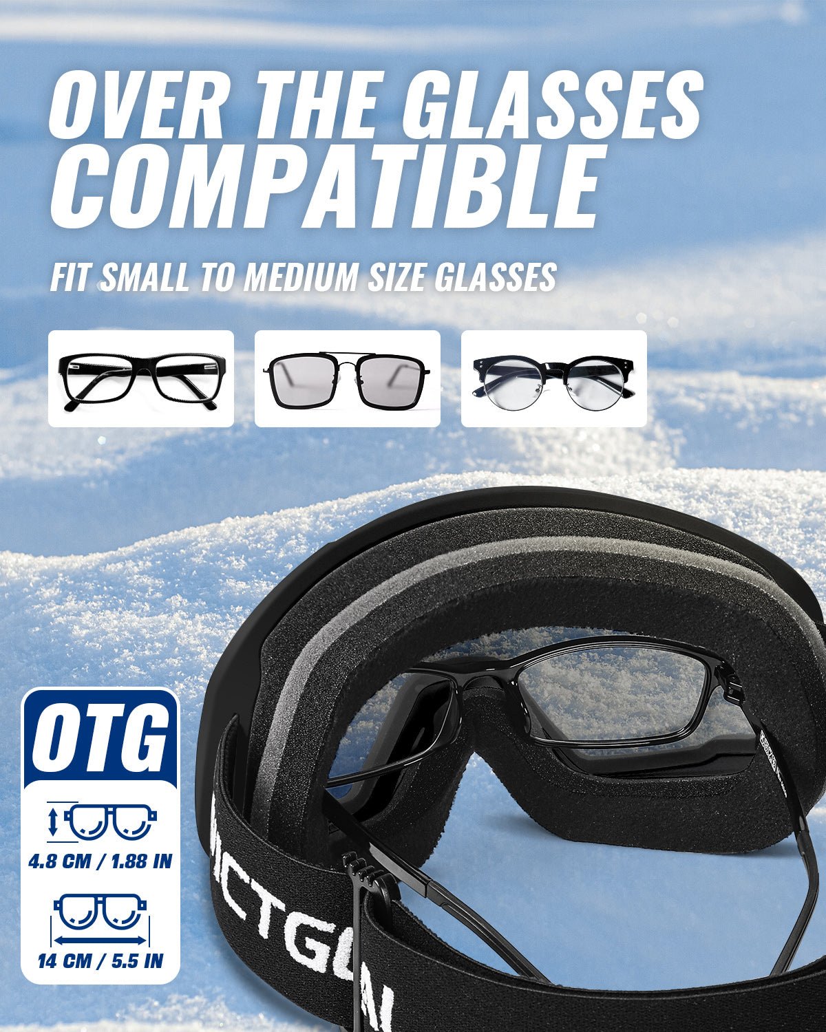 Ski Goggles Men Women Adult Youth OTG Snowboard Goggles Goggles VICTGOAL eyewears