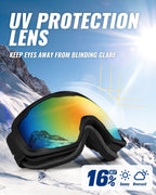 Adult and youth ski goggles for clear vision on snow days