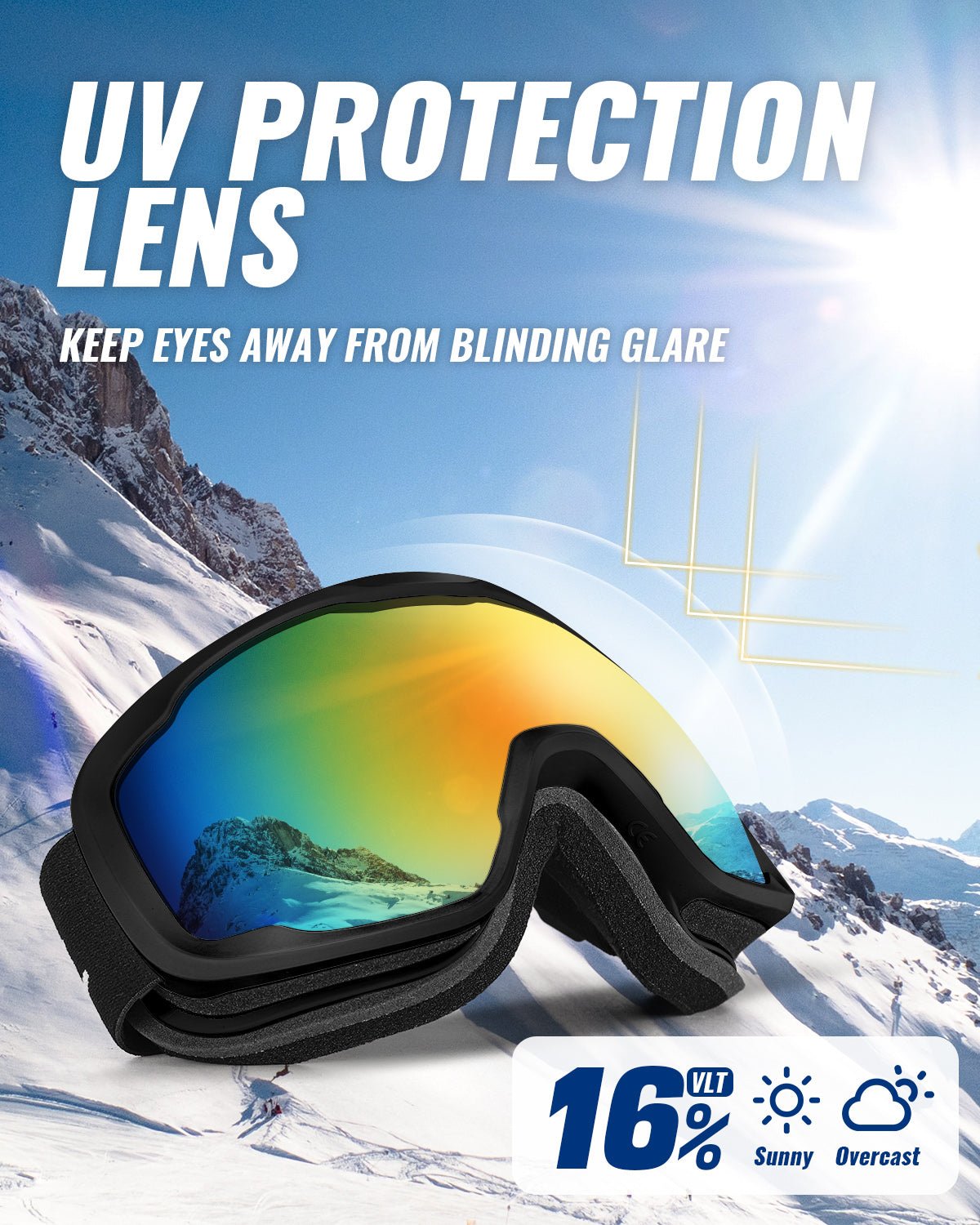 Adult and youth ski goggles for clear vision on snow days