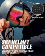 Winter sports goggles front lens profile