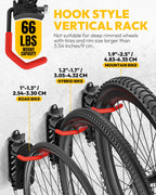 Space-saving bike wall hanger for garage and apartment storage