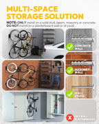 Wall-mounted bicycle rack for tidy home bike organization
