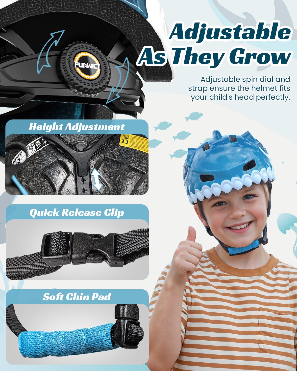 Toddler Bike Helmet Baby Shark Kids Cycling Helmet Kids Helmets VICTGOAL choice helmets kidshelmets