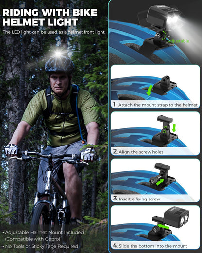 Ultra Bike Light for Helmet & Handlebar Dual Beam 1000 Lumen Lights VICTGOAL accessories adultshelmets helmets