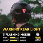 Adult bike helmet with rear safety light for city commuting