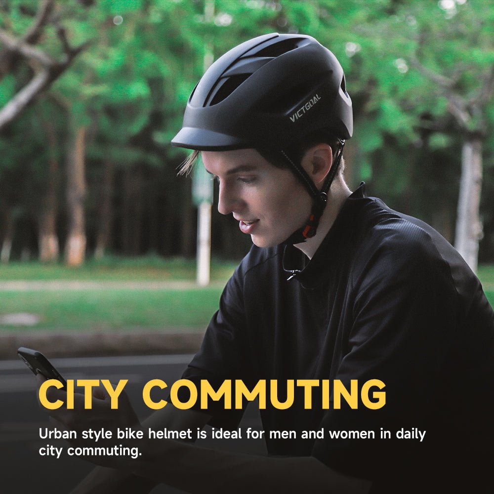 Urban Commuter Cycling Helmet w/ LED Rear Light Adults Helmets VICTGOAL adultshelmets helmets