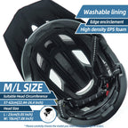 VICTGOAL adult bike helmet with visor, goggles and rear visibility light