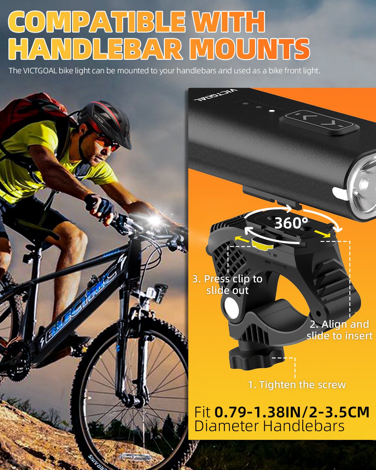 Helmet light cable and charging port view