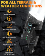 Rechargeable bike headlight control button detail