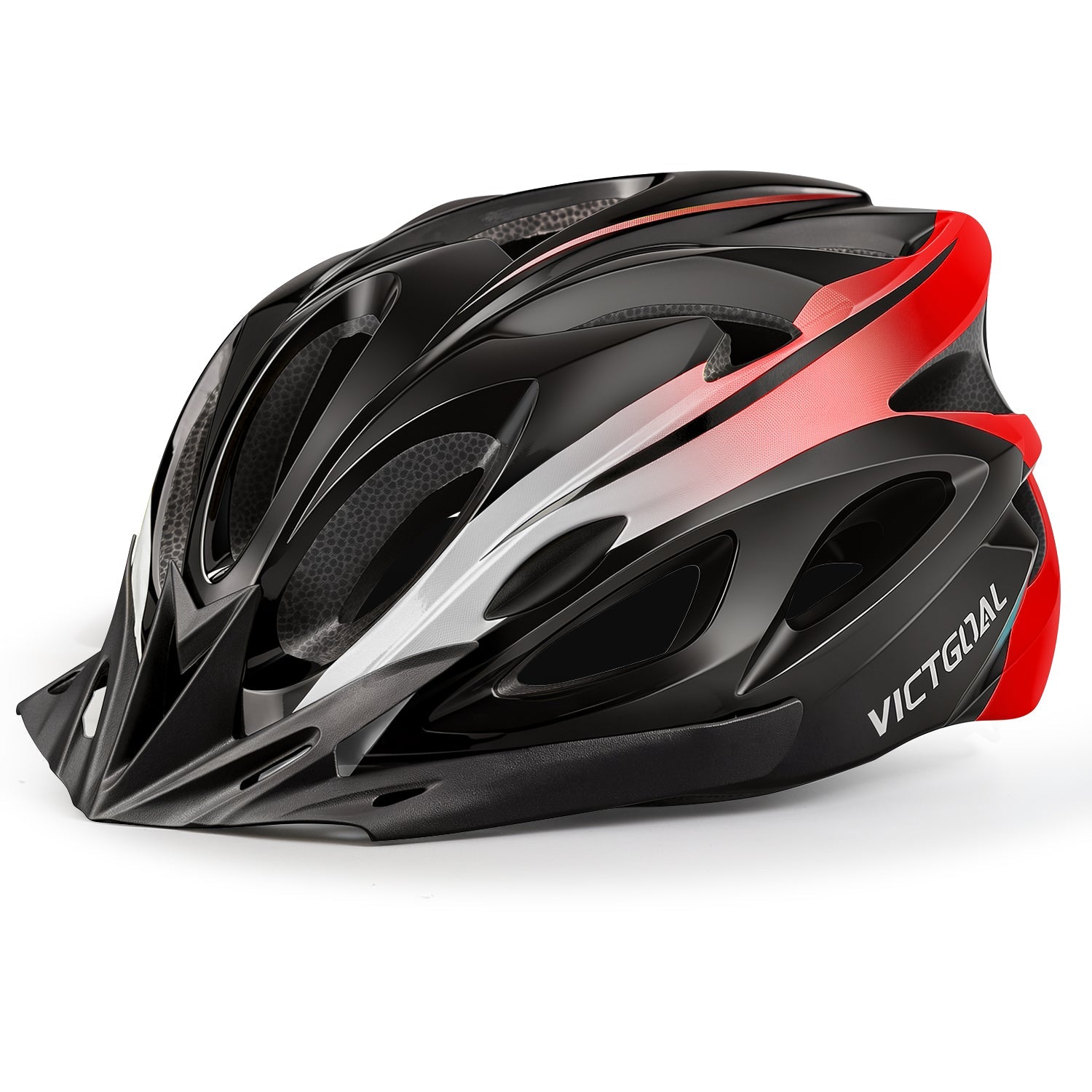 Black and red VICTGOAL bike helmet, side view