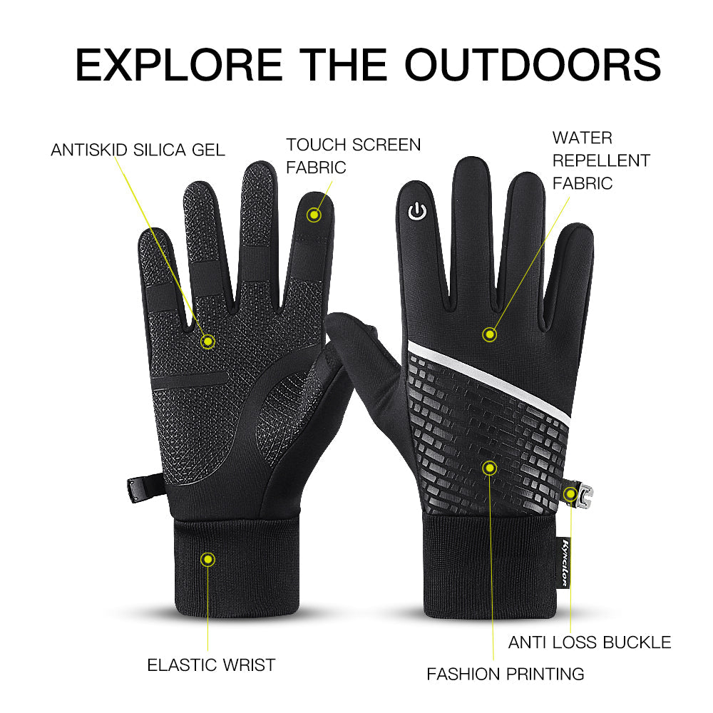 Warm fleece gloves for winter cycling and outdoor commuting