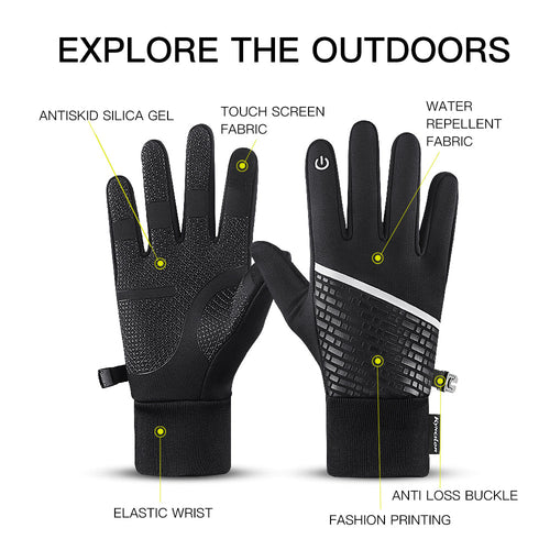 Warm fleece gloves for winter cycling and outdoor commuting
