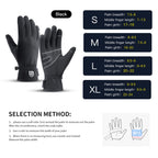 Warm waterproof workout gloves palm and cuff detail