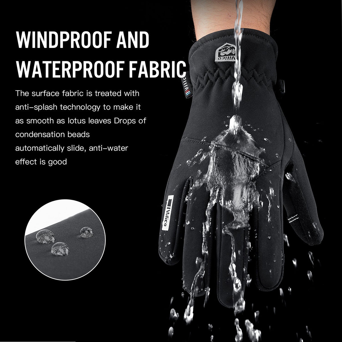 Thermal riding gloves for wind, rain and low temperatures