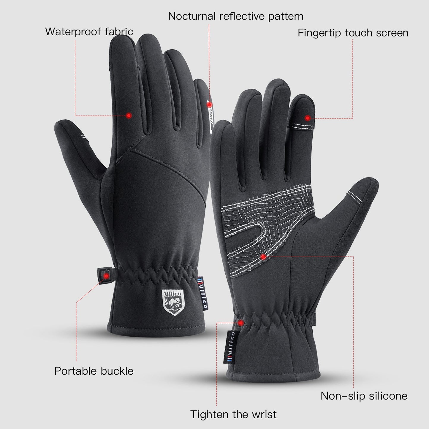 Winter Thermal Full Finger Warm Waterproof Outdoors Workout Gloves VICTGOAL gloves