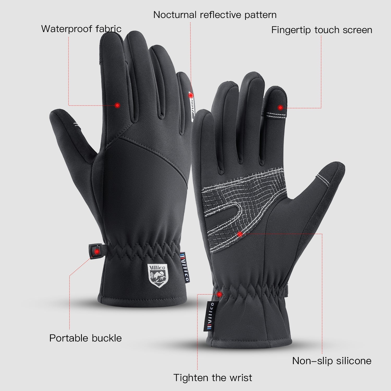 Winter Thermal Full Finger Warm Waterproof Outdoors Workout Gloves VICTGOAL gloves