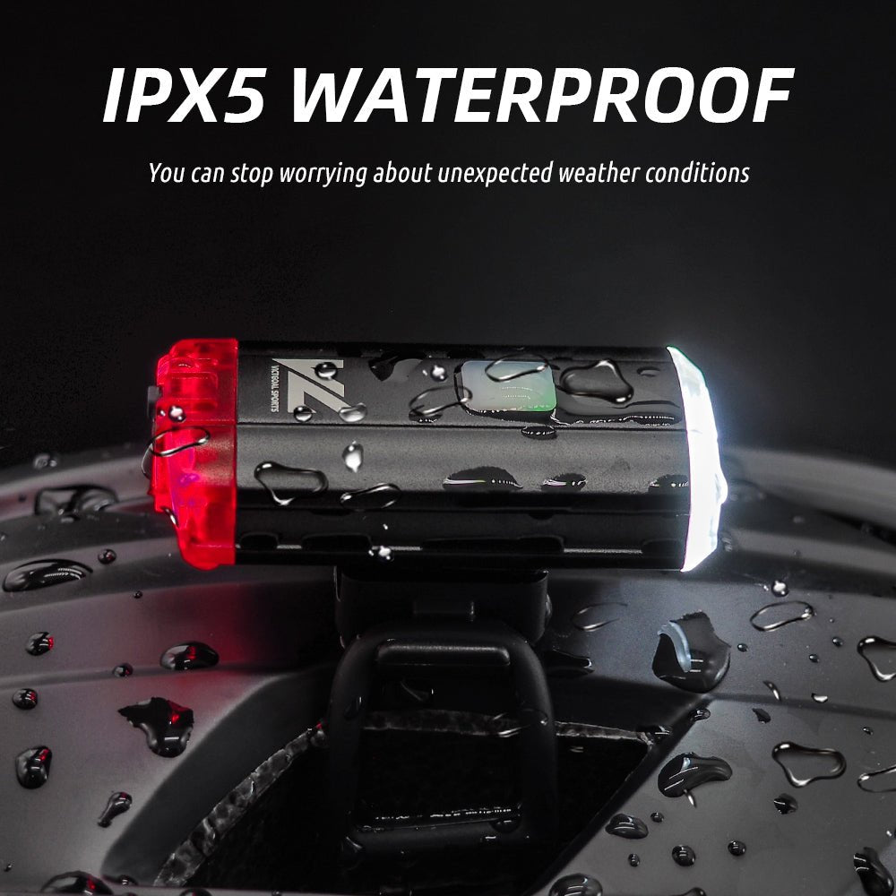 Compact 2-in-1 helmet light with white and red LEDs