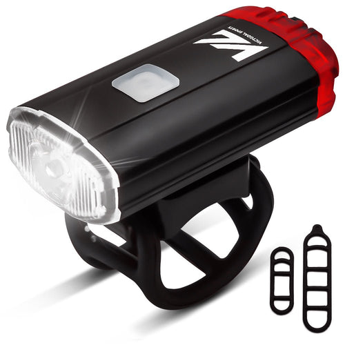 VICTGOAL 2-in-1 USB front and rear bike light for helmet or handlebar
