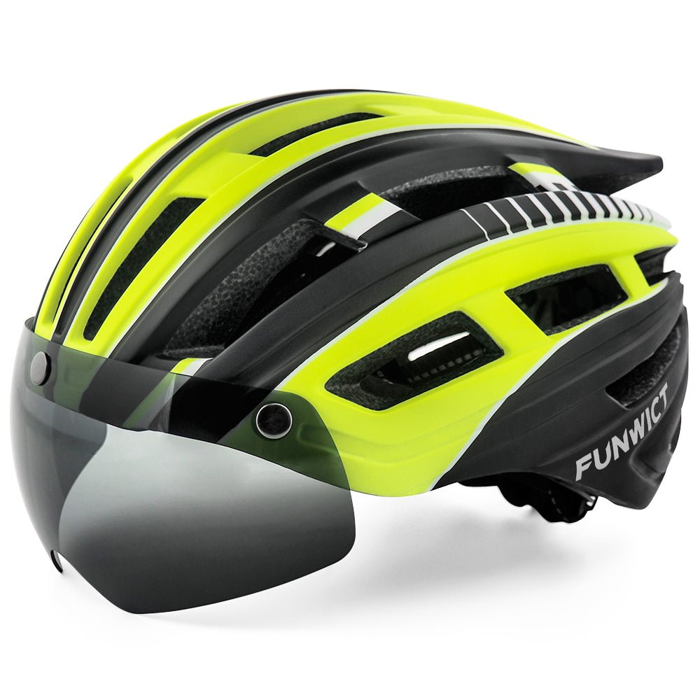 Adult Goggle Bike Helmet with LED Light MTB Cycling Helmet Adults Helmets VICTGOAL adultshelmets helmets