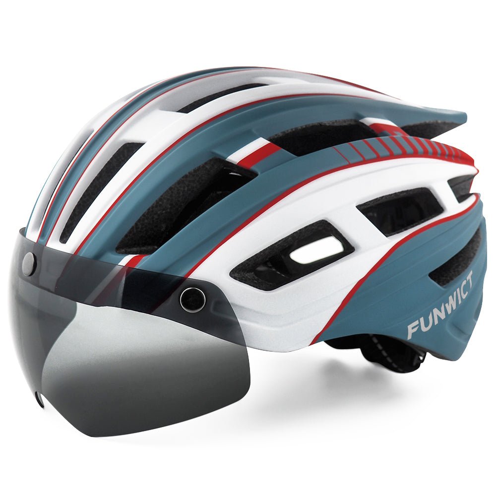Adult Goggle Bike Helmet with LED Light MTB Cycling Helmet Adults Helmets VICTGOAL adultshelmets helmets