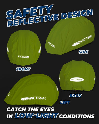 Bicycle Helmet Rain Cover w/ Reflectors and Elastic Drawstring VICTGOAL adultshelmets helmetreplacement helmets