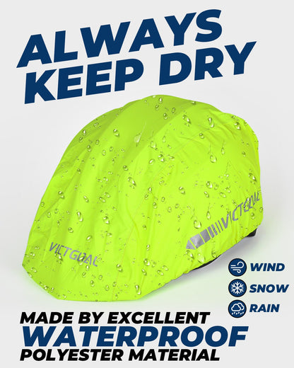 Bicycle Helmet Rain Cover w/ Reflectors and Elastic Drawstring VICTGOAL adultshelmets helmetreplacement helmets