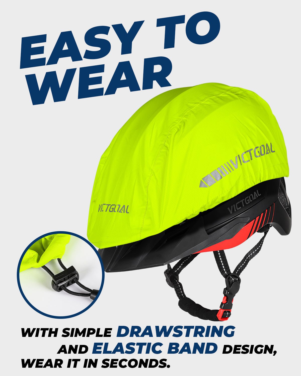Bicycle Helmet Rain Cover w/ Reflectors and Elastic Drawstring VICTGOAL adultshelmets helmetreplacement helmets