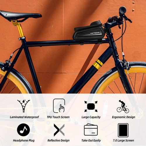Front tube bike bag for phone, keys and small ride essentials