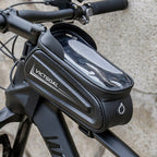 Bicycle frame bag screen pocket and mounting straps
