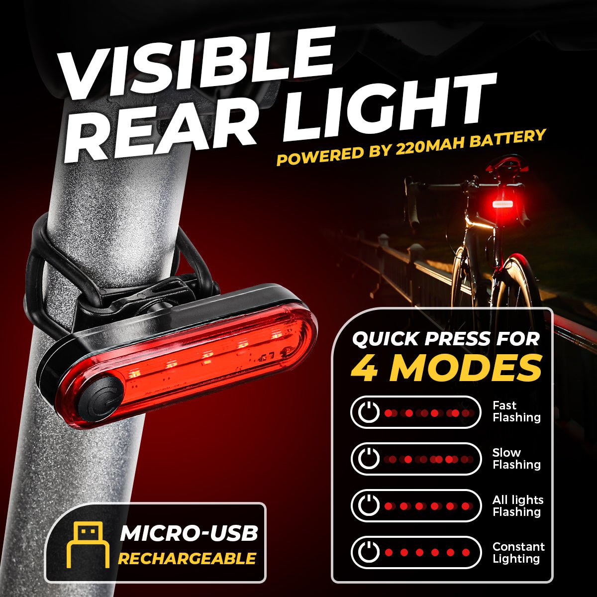 Bike Lights USB Rechargeable Bike Headlight and Tail light Set Lights VICTGOAL lights