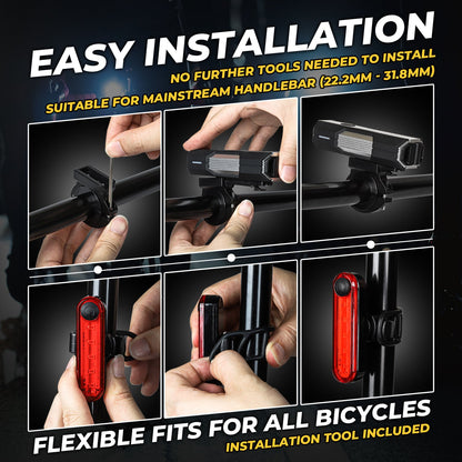 Bike Lights USB Rechargeable Bike Headlight and Tail light Set Lights VICTGOAL lights