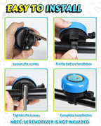 Kids bike bell handlebar clamp detail